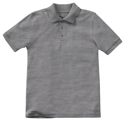 Classroom Unisex Adult Unisex Short Sleeve Pique Polo Gray