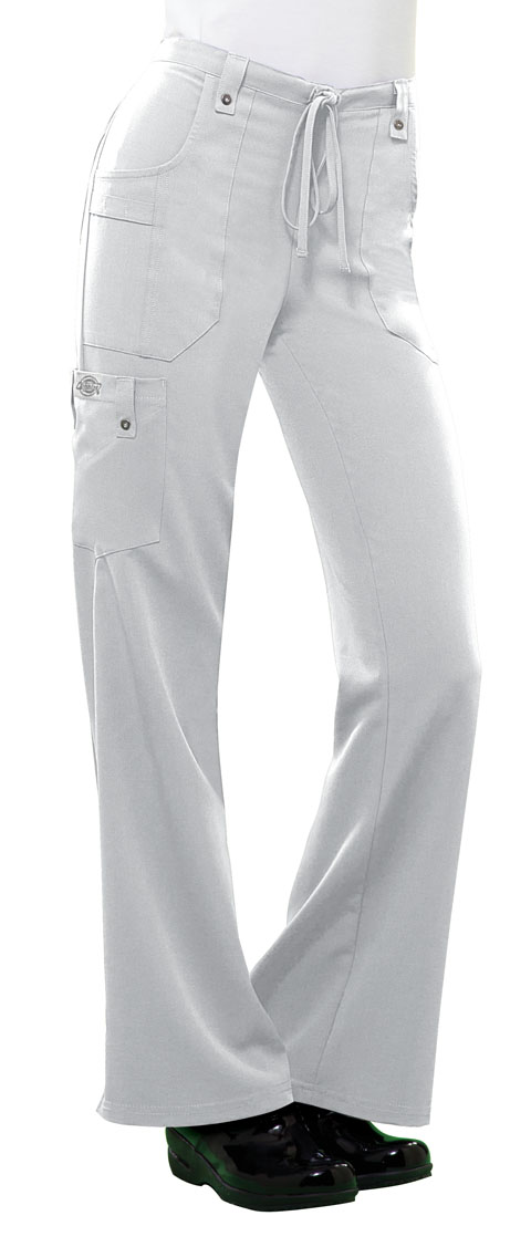 Dickies Xtreme Stretch Mid Rise Drawstring Cargo Pant in White