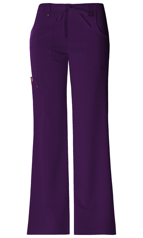 Dickies Xtreme Stretch Mid Rise Drawstring Cargo Pant in Eggplant