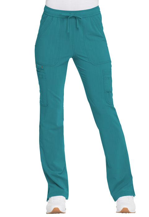 Dickies Advance Mid Rise Boot Cut Drawstring Pant in Teal Blue