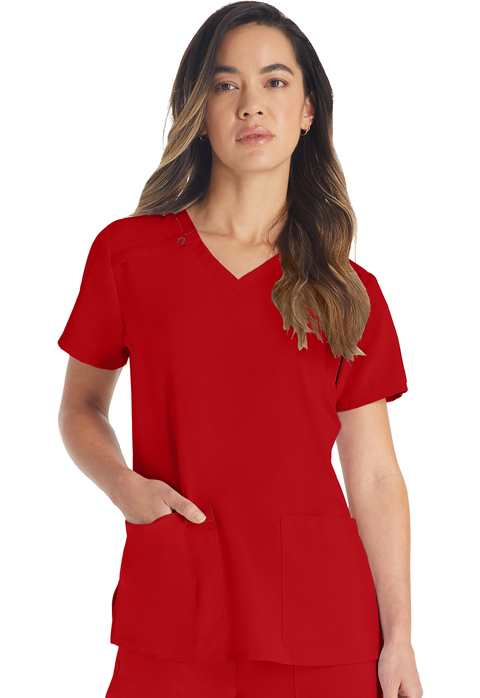 Dickies Every Day EDS Essentials V-Neck Top in Red