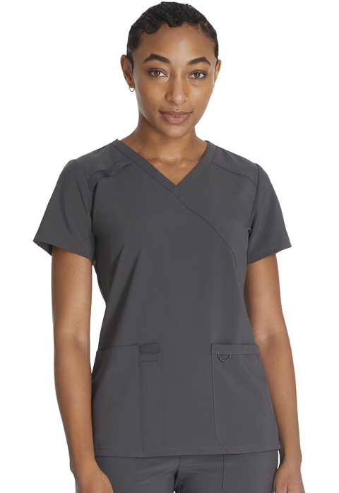 Dickies Every Day EDS Essentials Mock Wrap Top in Pewter
