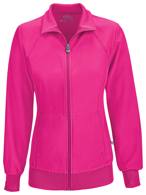 Zip Front Warm-Up Jacket in Carmine Pink from Cherokee Uniforms