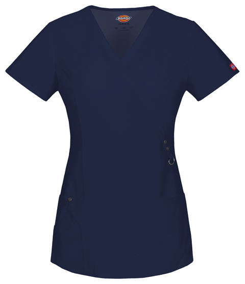 Dickies Xtreme Stretch Mock Wrap Top in D-Navy