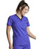Photograph of Dickies Dickies Balance V-Neck Top With Rib Knit Panels in Frozen Grape