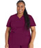 Photograph of Dickies Dickies Balance V-Neck Top With Rib Knit Panels in Wine