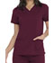 Photograph of Dickies Dickies Balance V-Neck Top With Rib Knit Panels in Wine