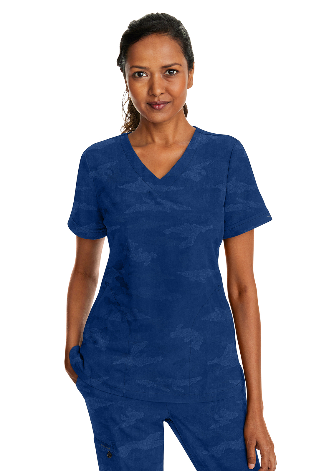 HH Purple Label Jacquard 2353 Joy Camo Medical Scrub Top-Healing Hands