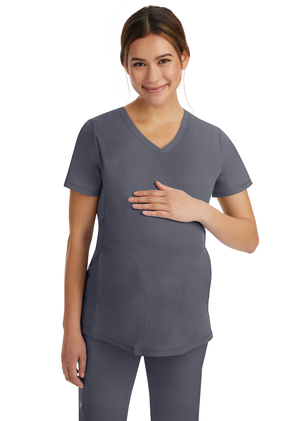 HH WORKS 2510 Mila Maternity Medical Scrub Top with 2 Pockets and Side Panels-Healing Hands