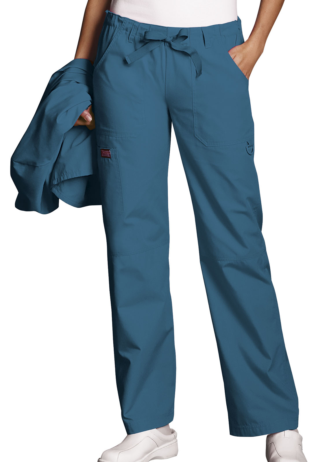 Cherokee Workwear Women's Low Rise TALL Drawstring Cargo Scrub Pants -  4020T