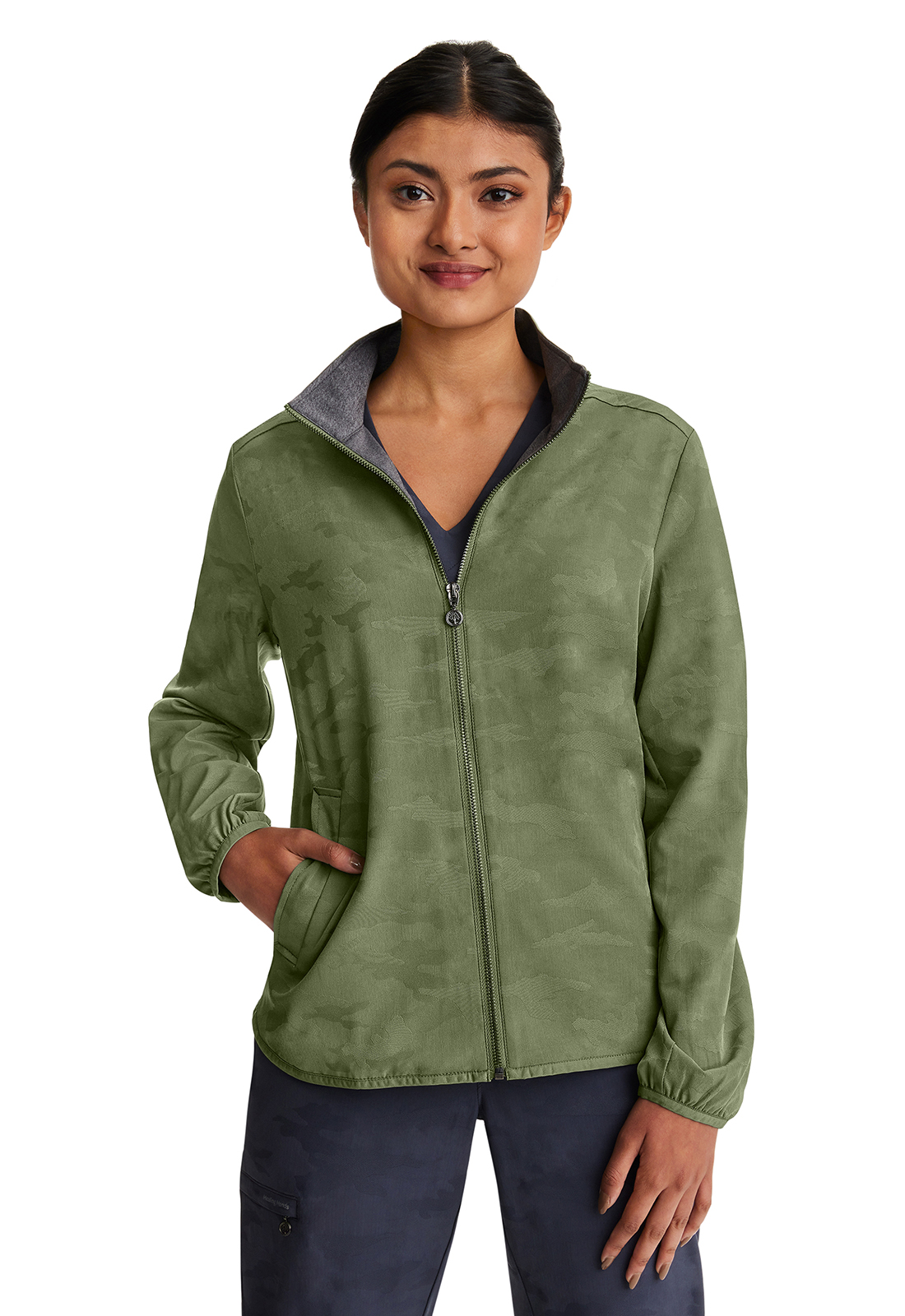 HH Purple Label Jacquard 5030 Destini Camo 4 Way Stretch Nursing Scrub Jacket by Healing Hands-Healing Hands