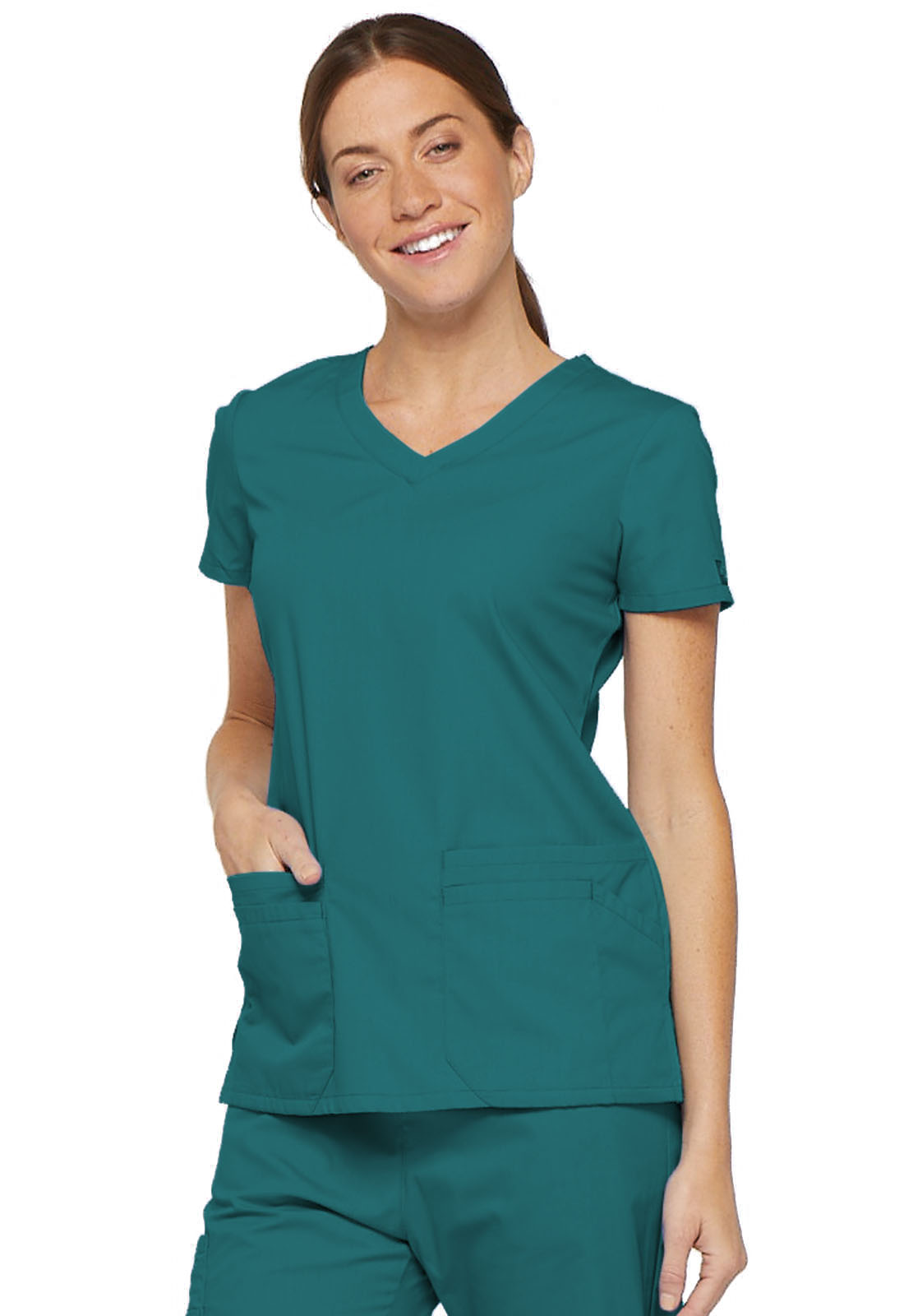 EDS Signature V-Neck Top in Teal Blue 85906-TLWZ from Uniforms Express