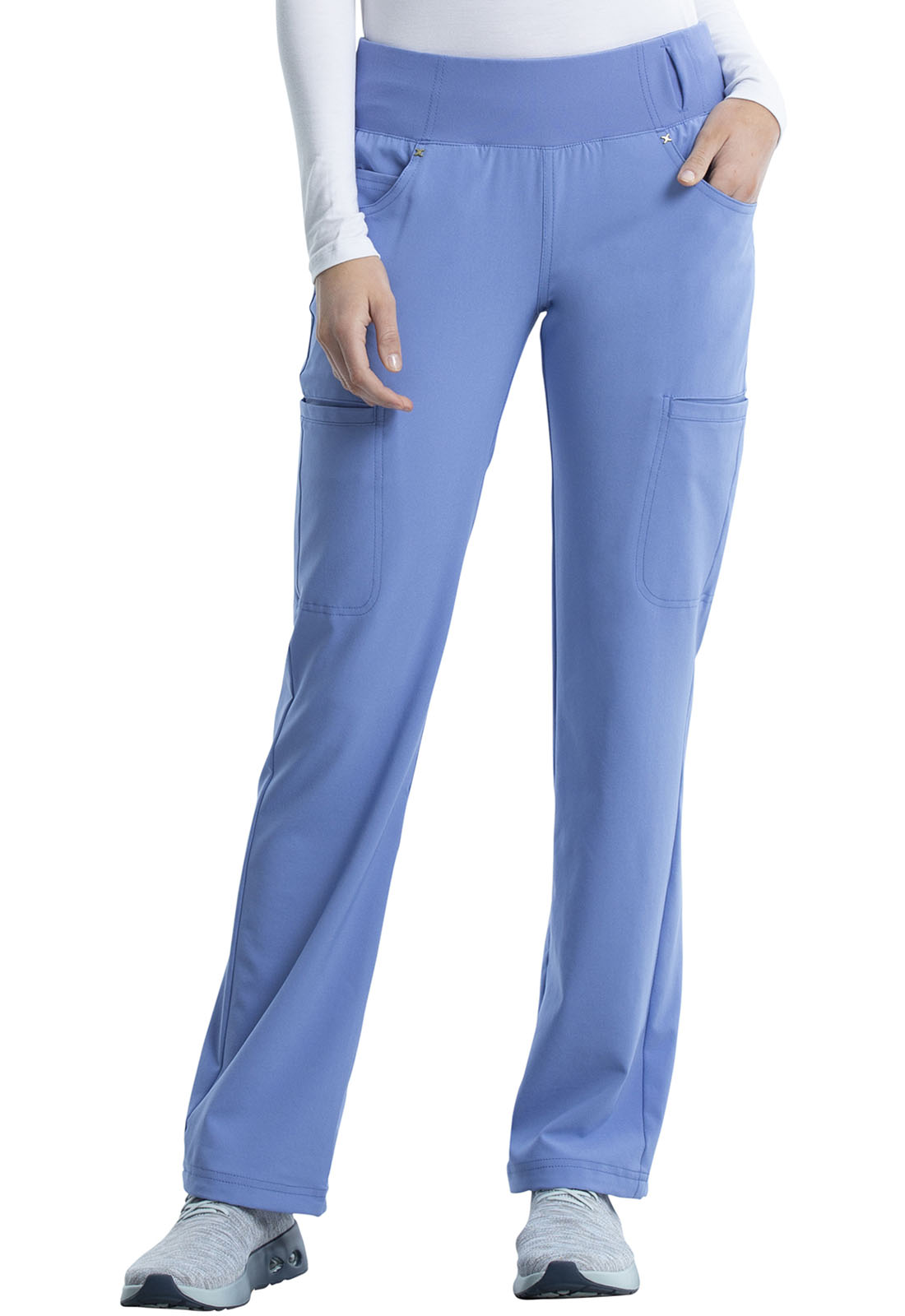 IFlex CK002 Ladies Mid Rise Straight Leg Pull-on Medical Scrub Pant-Cherokee