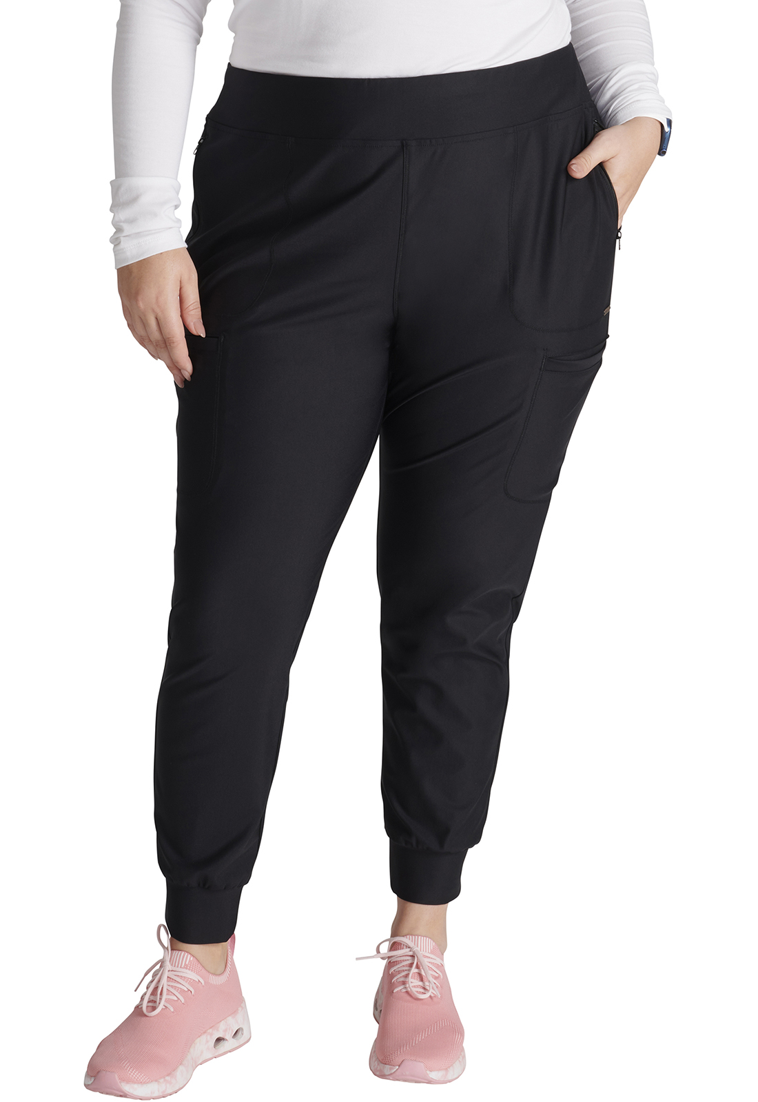 Form by Cherokee Mid Rise Tapered Leg Drawstring Pant
