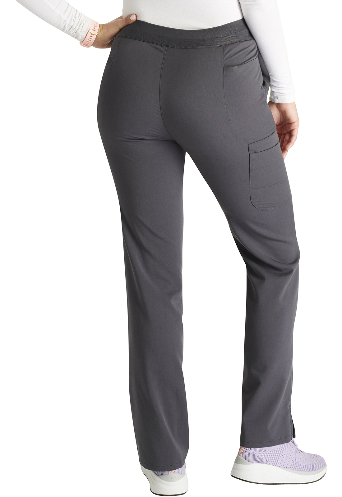 our DAKOTA 2-pocket straight cut womens scrub pants in charcoal