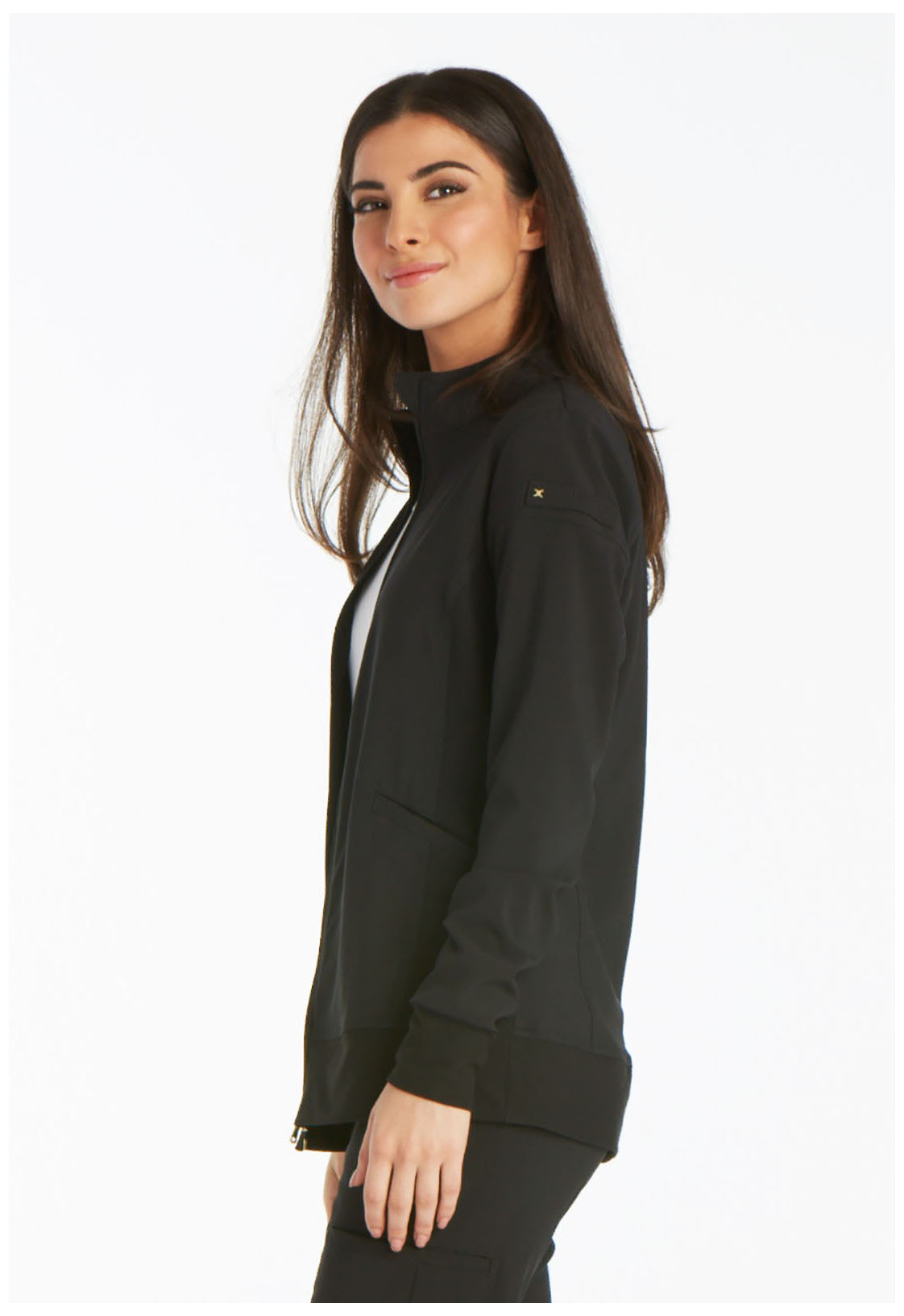 Cherokee CK361A Zip Front Jacket - Black, L