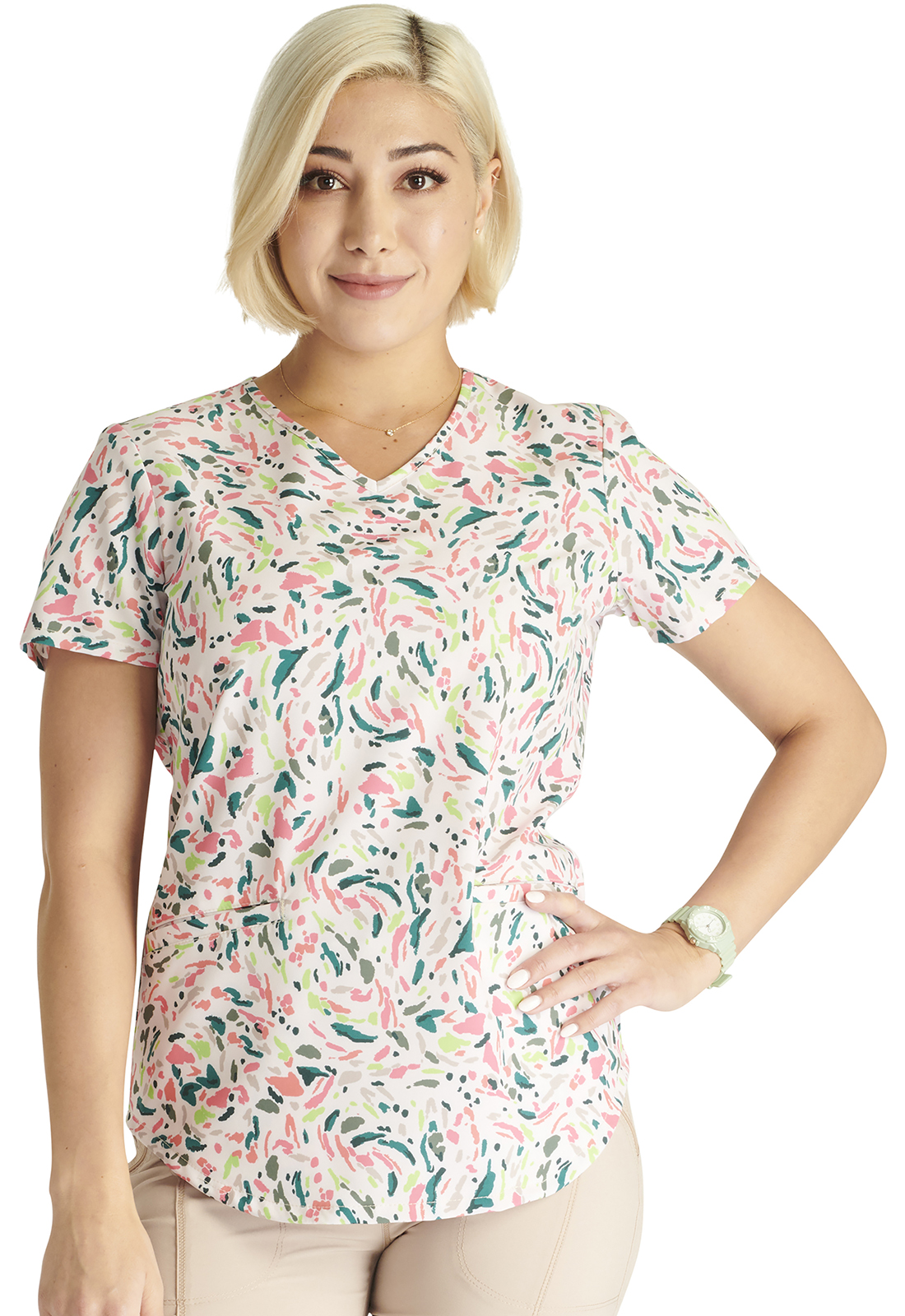 V&#45;Neck Print Top-Cherokee