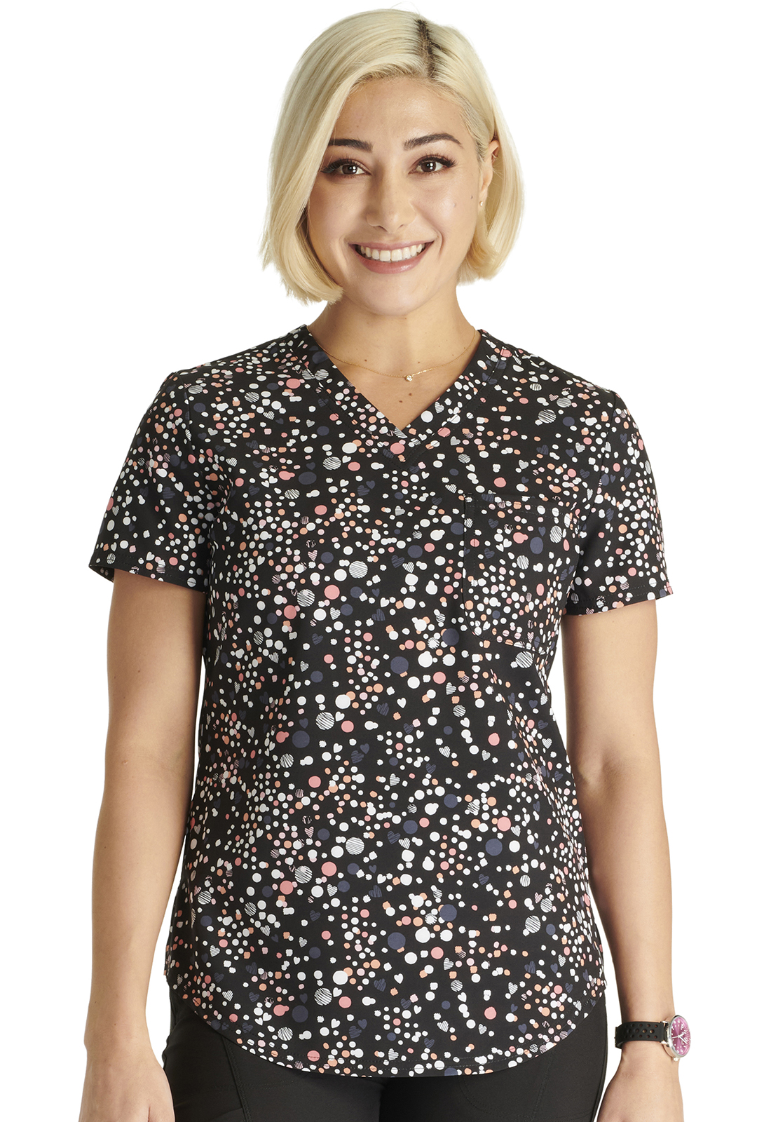 V-Neck Tuckable Print Top-Cherokee