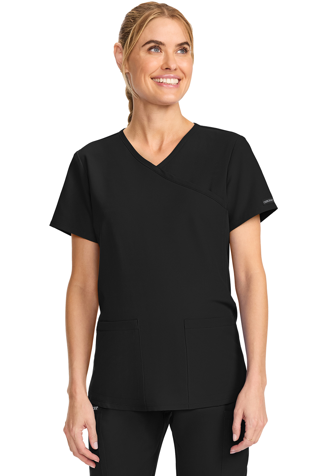 Z - Maternity Mock Wrap V-Neck Top-Cherokee