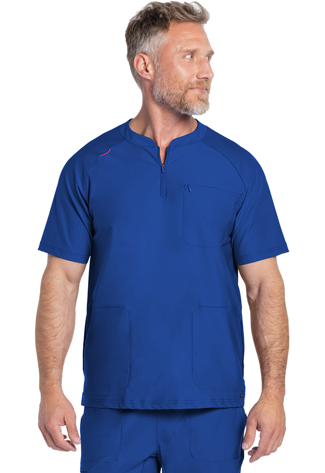 FORM CK812 Men&#8216;s NEW Quarter Zip 3 Pocket Stain Resistant Henley Medical Scrub Top-Cherokee