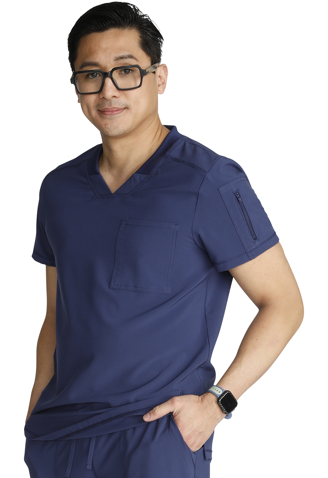 Cherokee CK824A Men&#8216;s NEW Antimicrobial V-Neck Medical Scrub Top-Cherokee