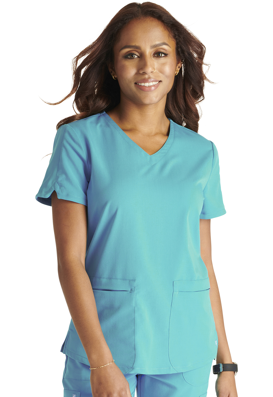 Atmos CK837A Women&#8216;s 2 Pocket V-neck Medical Scrub Top Antimicrobial-Cherokee