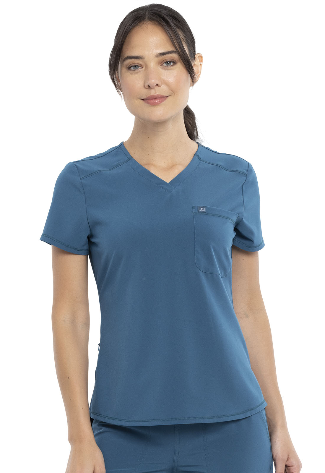 Allura CKA690 Tuckable 2 Pocket Hi Lo Hemline Scrub Top-Cherokee