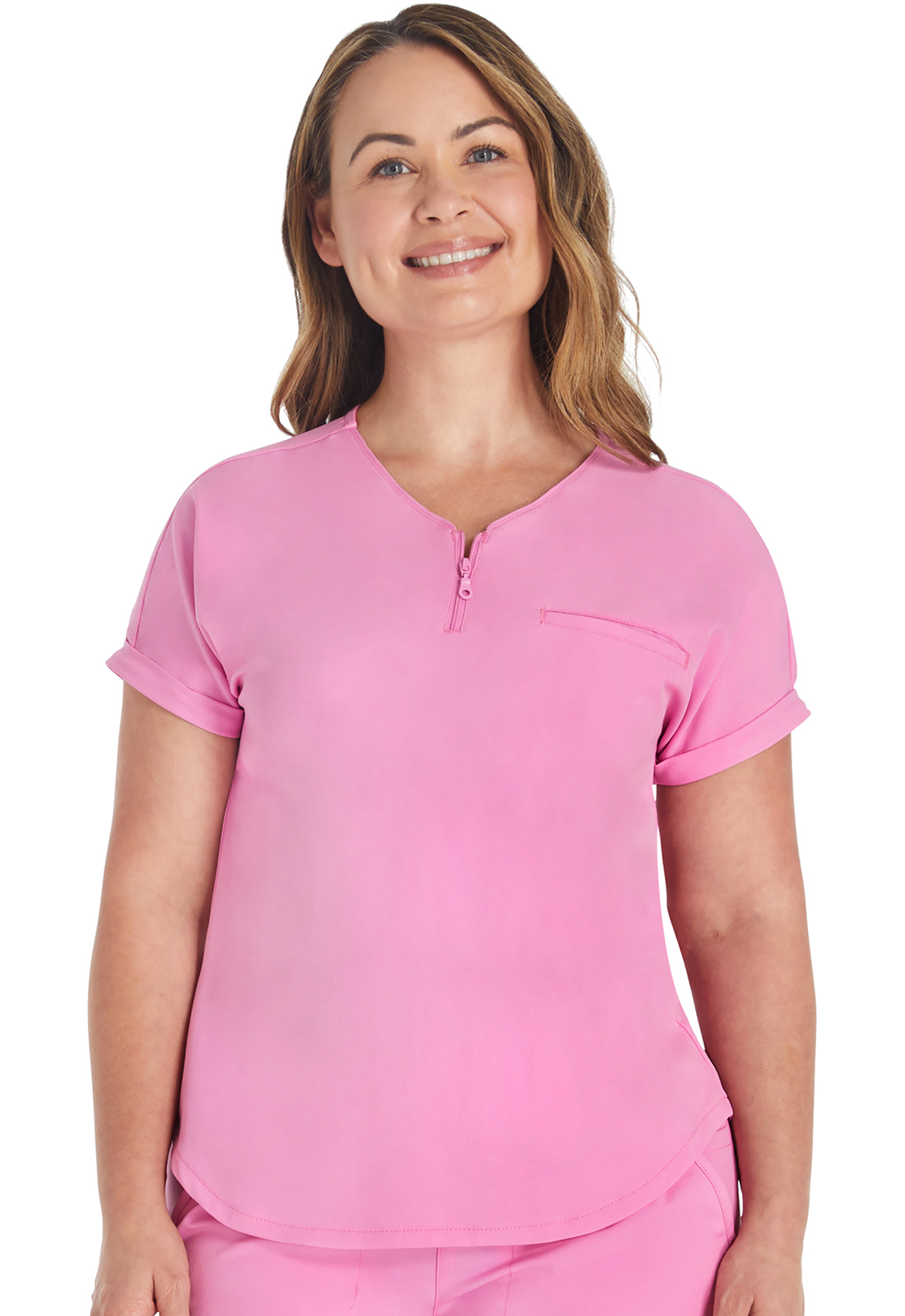 ALLURA RESERVE CKA702 Zip-Neck Tuckable &#8216;&#8216;Tuck-in&#8216;&#8216; Medical Scrub Top WSL-Cherokee