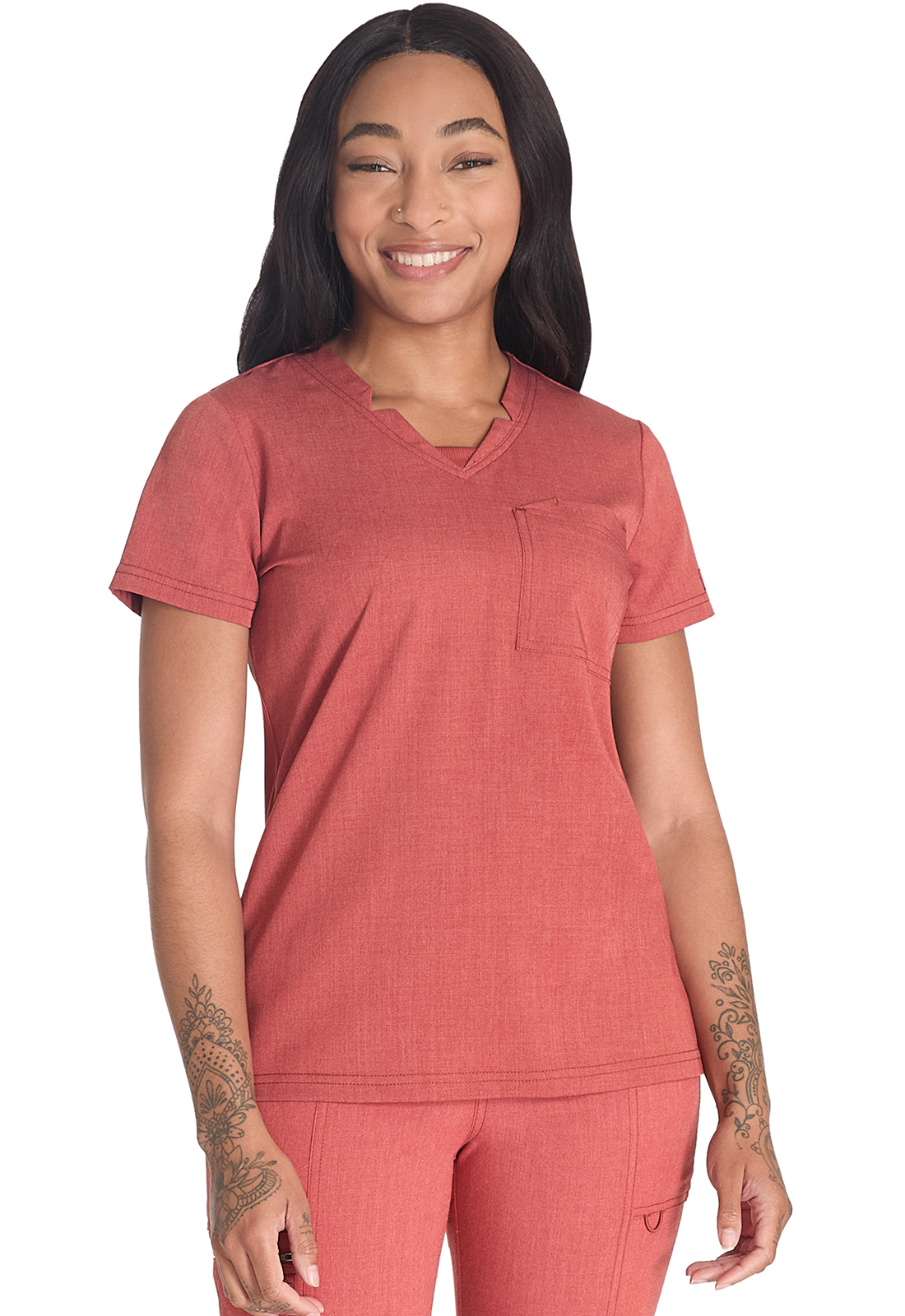 Notched V-Neck Top-Dickies