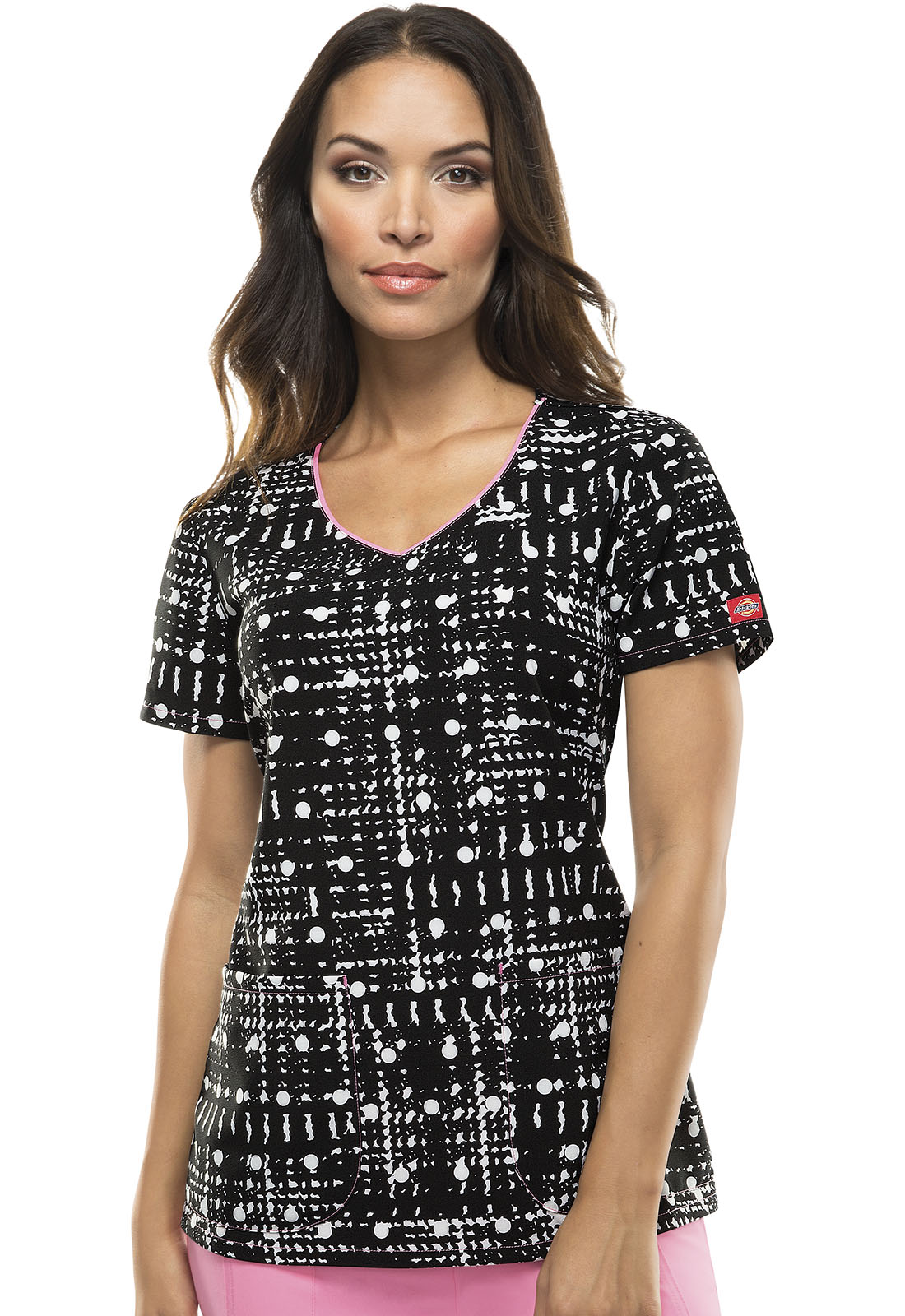 Dickies Prints V-Neck Top in Dot It All DK701X2-DTIA from Cherokee ...