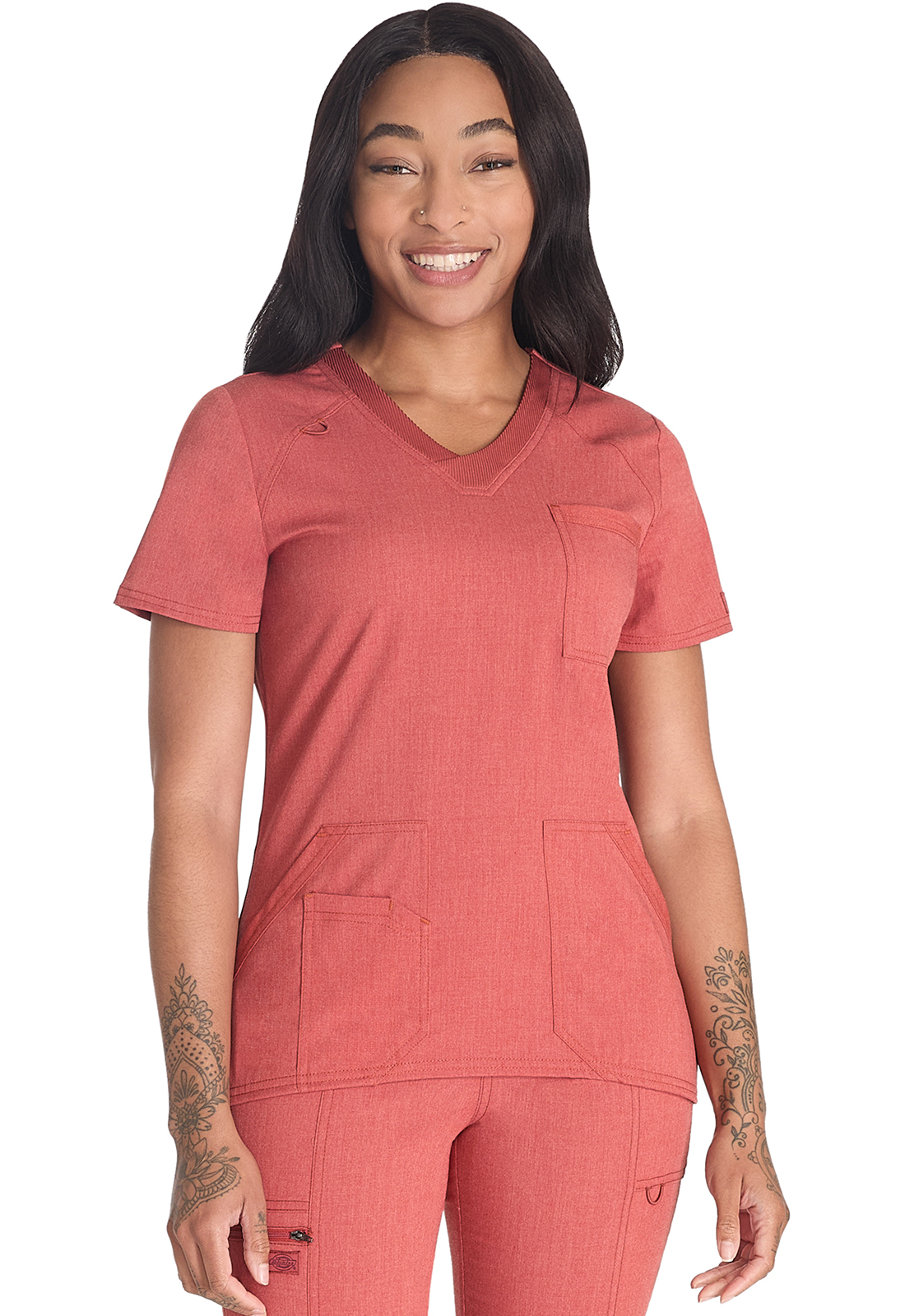 Balance - DK834 NEW Stretchy Breathable 4 Pocket V-Neck Scrub Top by Dickies-Dickies