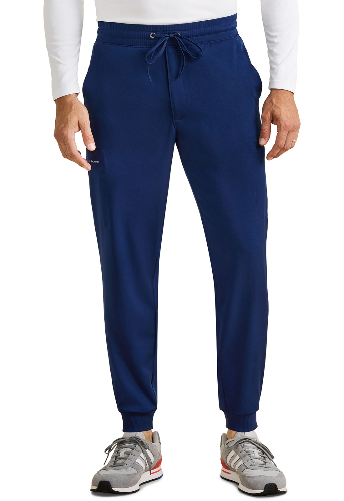 HH WORKS HH054 NEW Rafael Men&#8216;s 7 Pocket Mid Rise Zip Fly Jogger Scrub Pant-Healing Hands