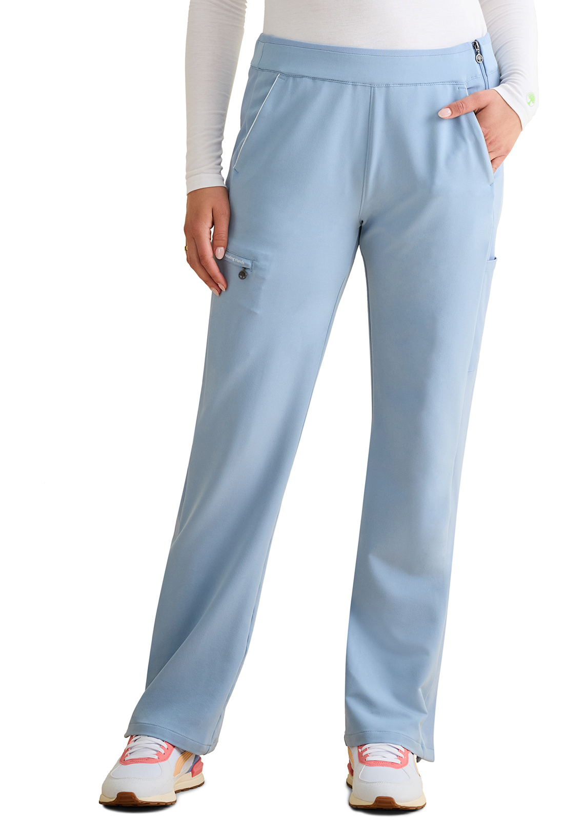  360 by Healing Hands HH100 NEW Nissa 6 Pocket Flat Front Side Zipper Style Medical Scrub Pant-Healing Hands