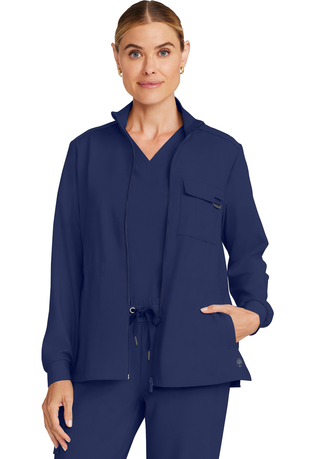 QUEST HH360 Women&#8216;s Pet Hair Resistant 4 Pocket Zipper Front Utility Scrub Jacket-Healing Hands