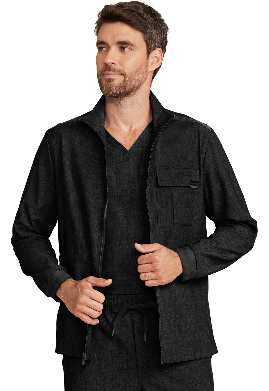 Men&#39;s Zip Front Utility Jacket-Healing Hands