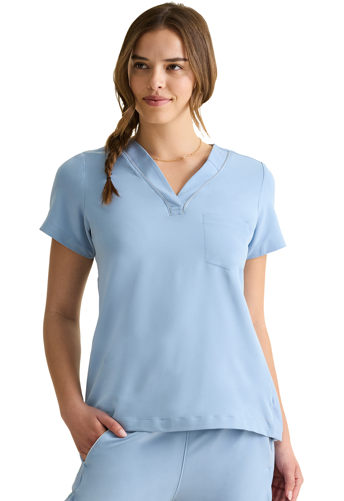  360 by Healing Hands HH700 NEW Stella 1 Pocket Athletic Style Knit Side Panel Medical Scrub Top-Healing Hands