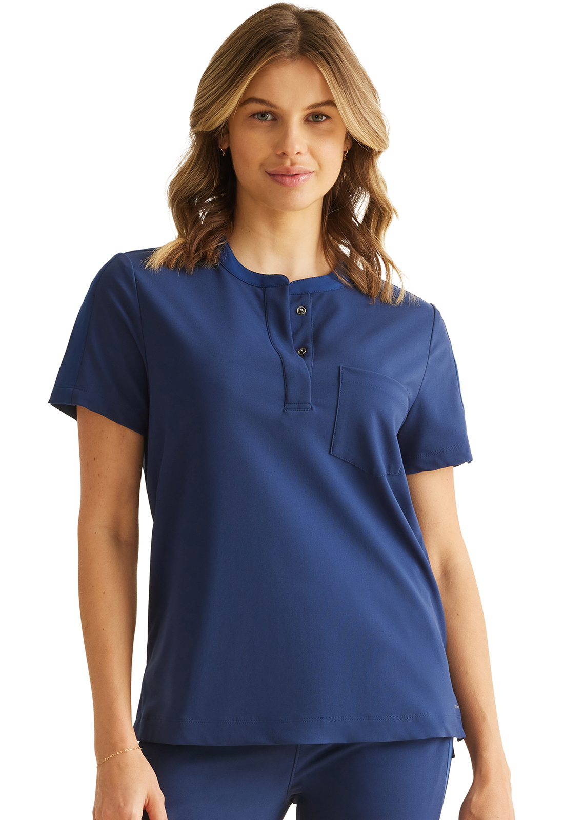 HH Limited Edition HH802 NEW Kate 1 Pocket Snap Closure Racer Style Sleeve Scrub Top-Healing Hands