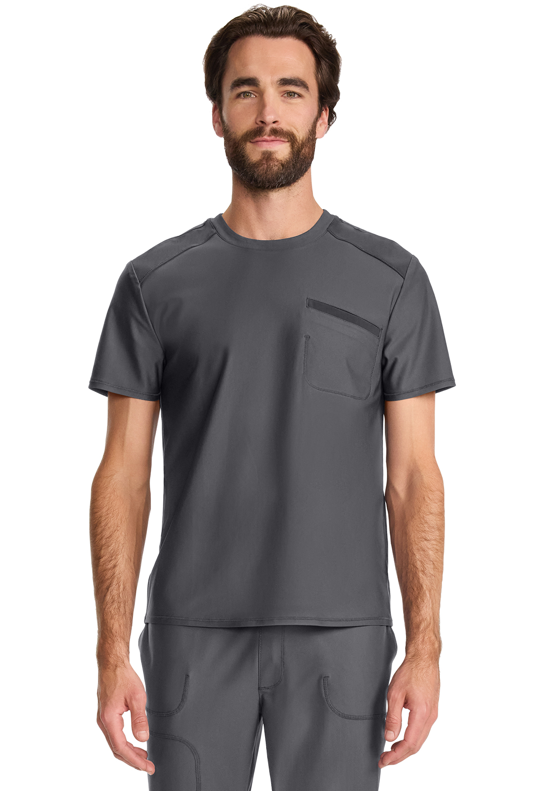 Infinity Kinetic IN626A NEW Men&#8216;s Tuck-in Tuckable 1 Pocket Breathable Crew Neck Scrub Top - Antimicrobial-Infinity