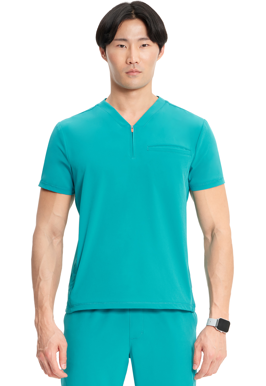 Men&#8216;s Partial Zip V-Neck Top-Infinity