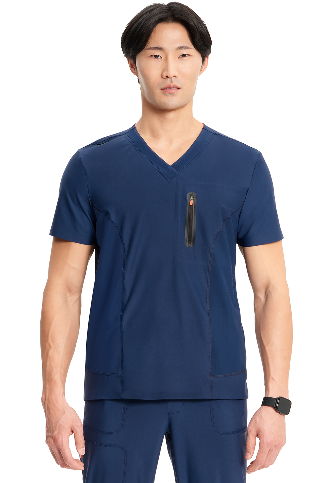 Infinity Kinetic IN823A NEW Men&#8216;s Knit 3 Pocket Stain Resistant V-Neck Scrub Top - Antimicrobial-Infinity