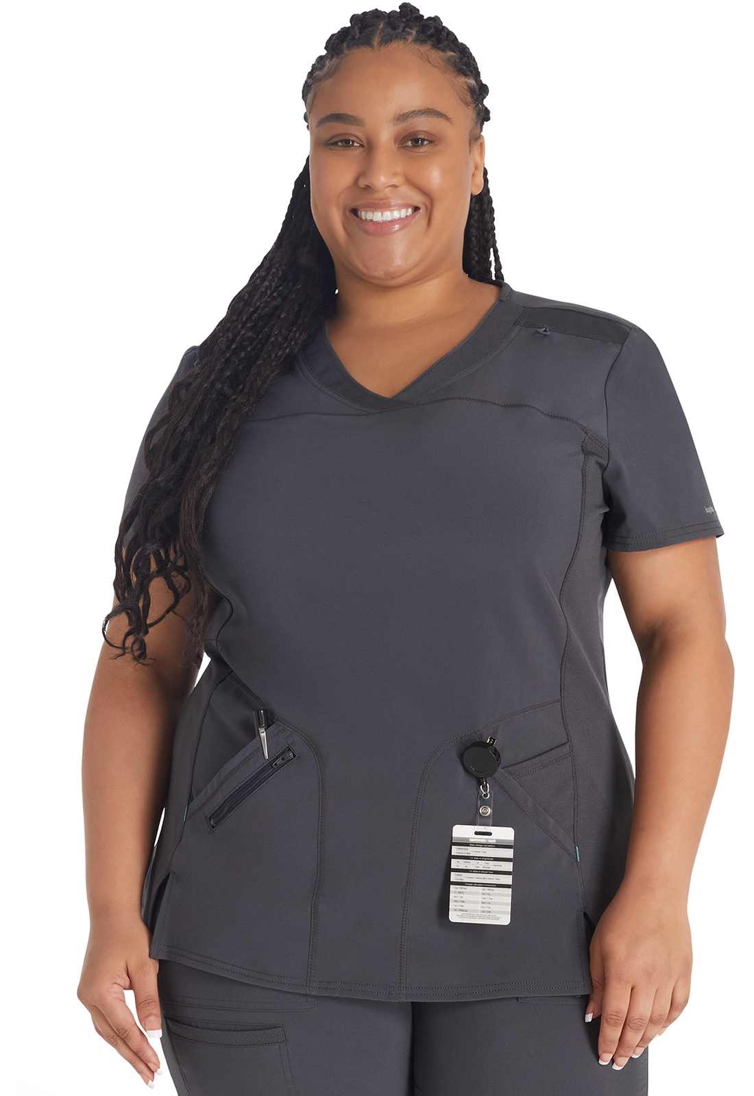 Inspira Flex IP845A NEW Crossover V-Neck 4 Pocket Medical Scrub Top with Mesh Neckline and Side Panels - Antimicrobial-Inspira