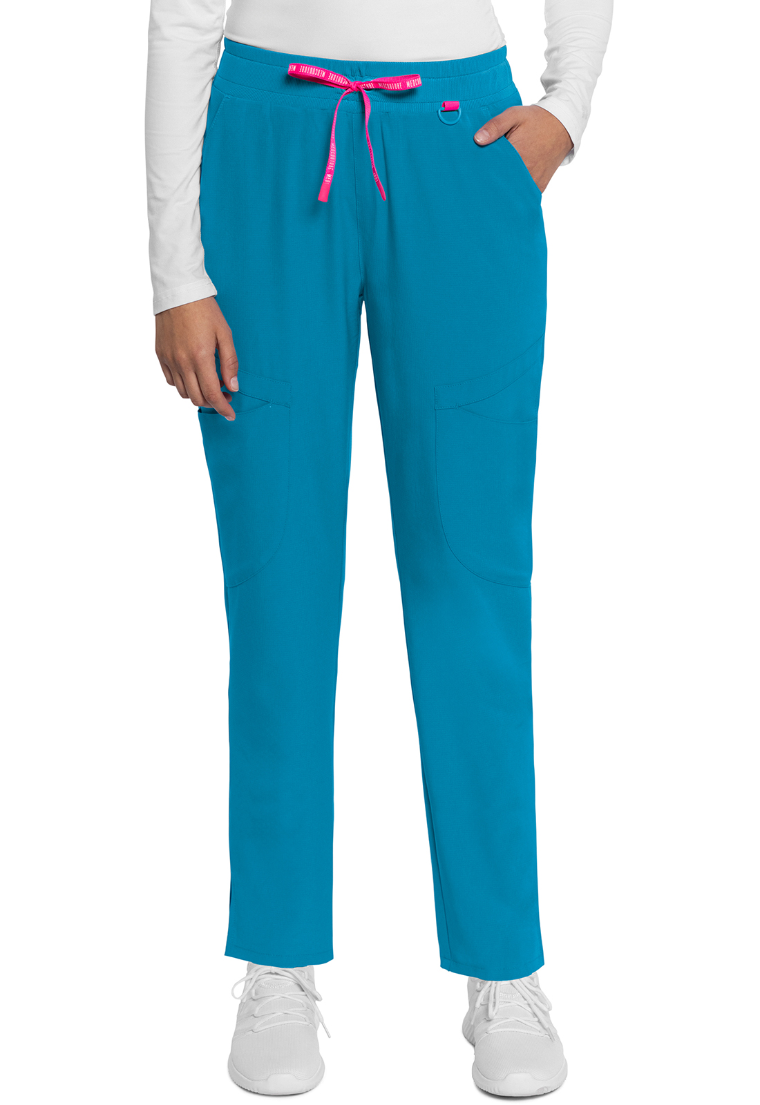 MC AMP MC101 NEW 4 Pocket Mid Rise Drawstring Tapered Leg Medical Scrub Pant by Med Couture-Med Couture