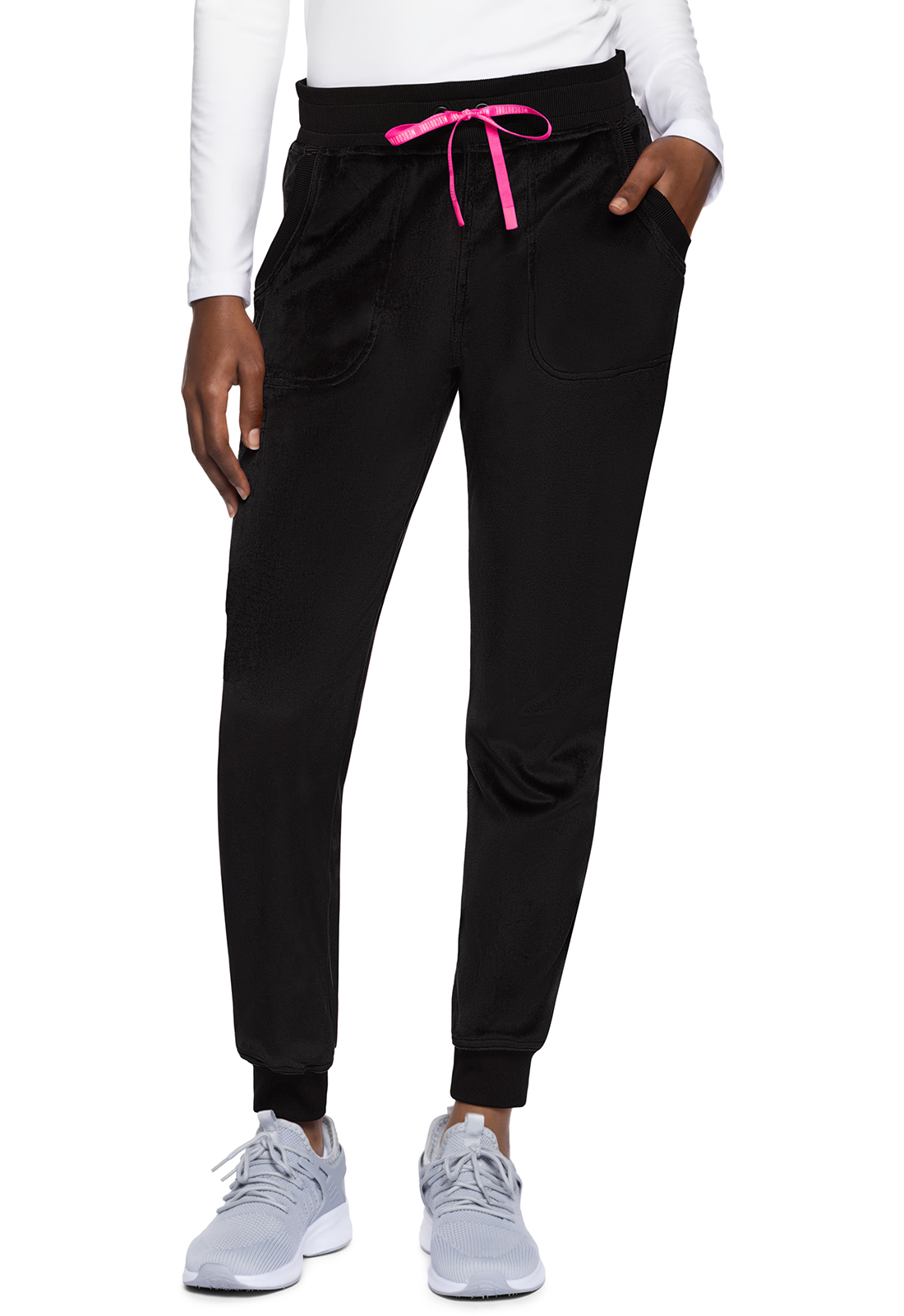 AMP MC107 Ladies 2 Pocket Velour Natural Rise Jogger Scrub Pant by Med Couture WSL-Med Couture