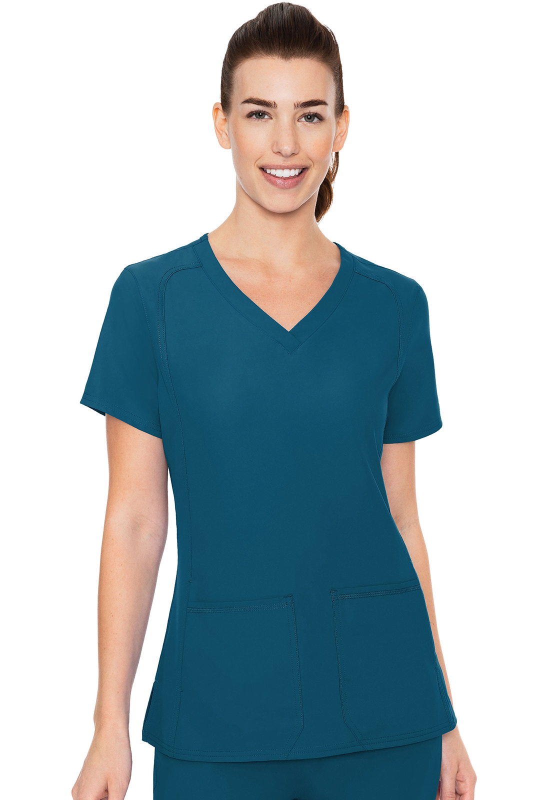 MC Insight MC2468 Ladies 4 Pocket Smooth Back Panel Scrub Top by Med Couture-Med Couture