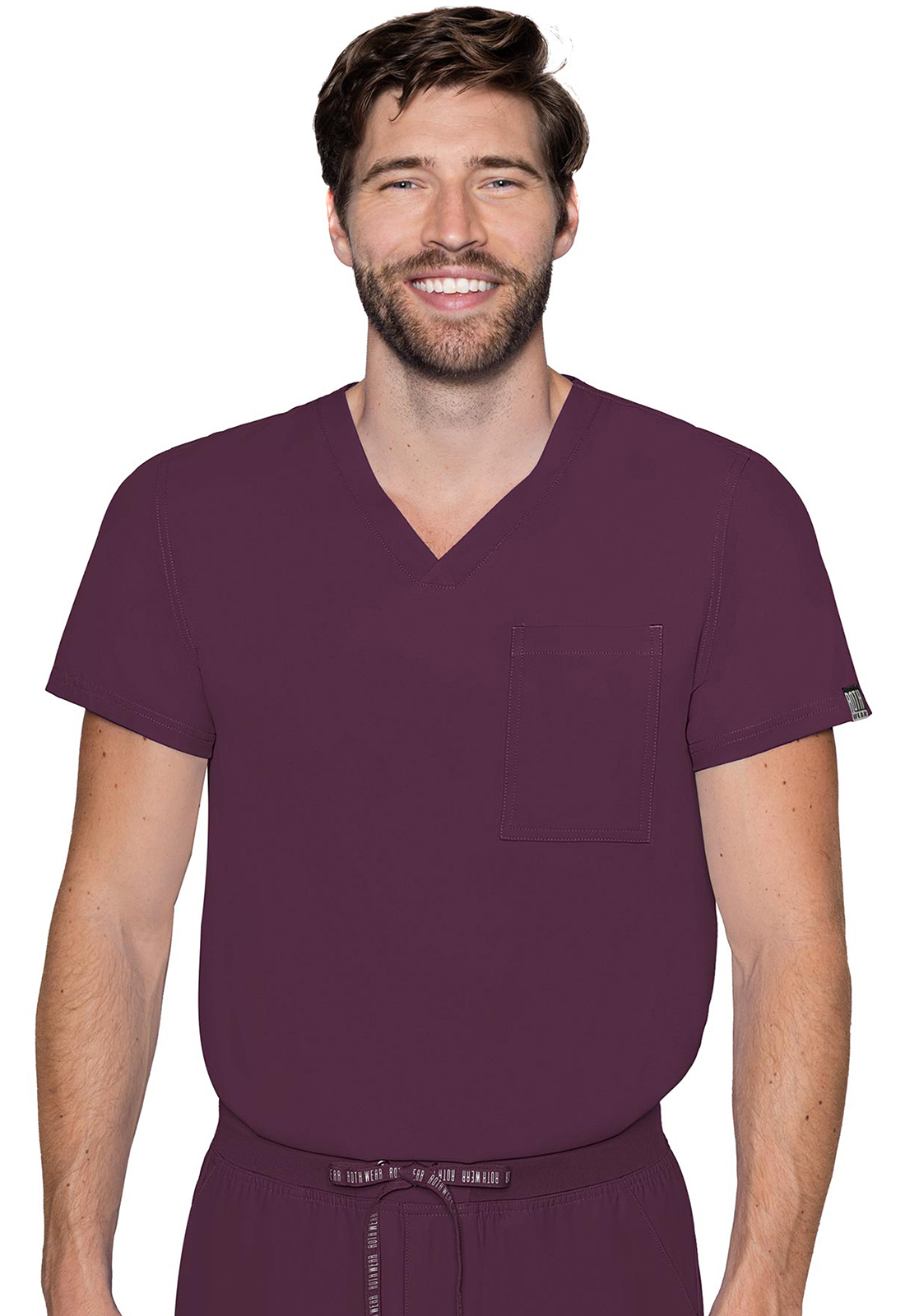 ROTHWEAR MC2478 Men&#8216;s NEW 1 Pocket Tuck in Scrub Top by Med Couture-Med Couture