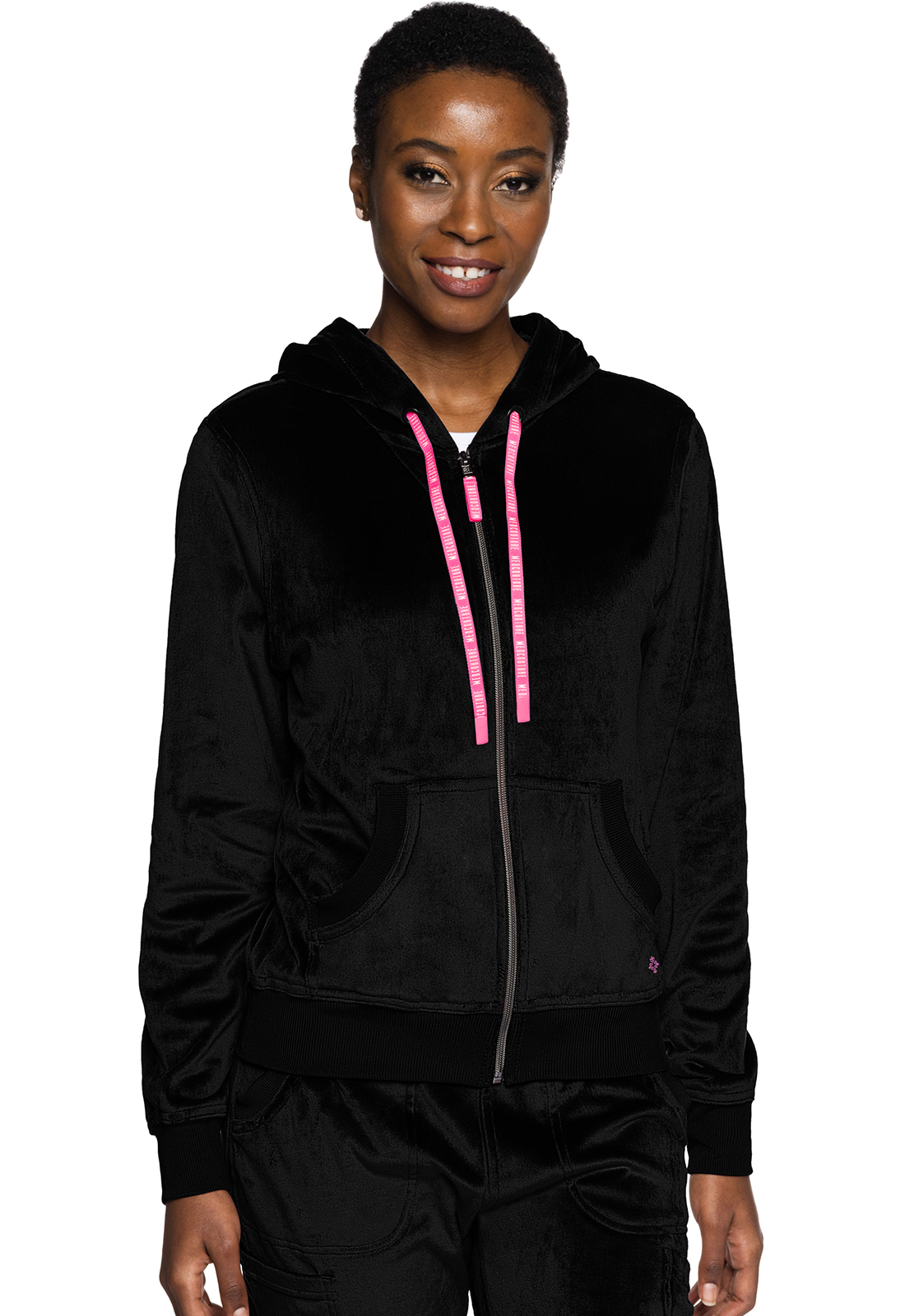 MC AMP Velour Zip Front Logo Hoodie-Med Couture