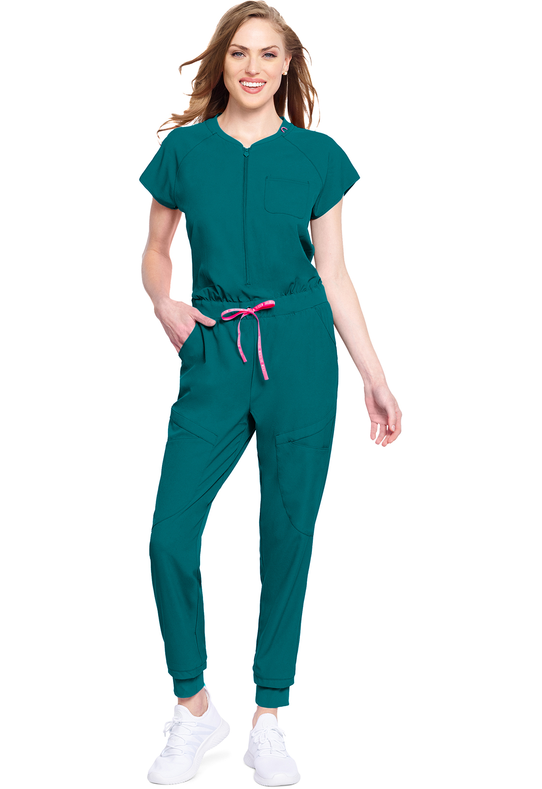 MC AMP MC502 NEW Zip Front 5 Pocket Stretch Jumpsuit-Med Couture