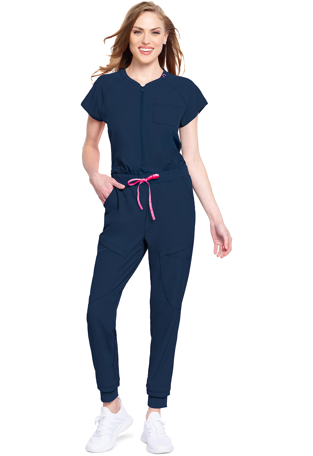 Z - COMING SOON MC AMP MC502 Zip Front Jumpsuit by Med Couture-Med Couture