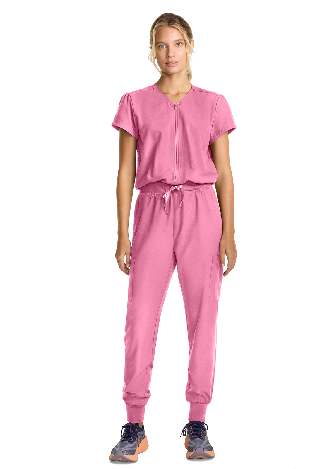 MC Insight MC510 NEW Women&#8216;s 4 Pocket Cargo Zip Front Jumpsuit by Med Couture-Med Couture