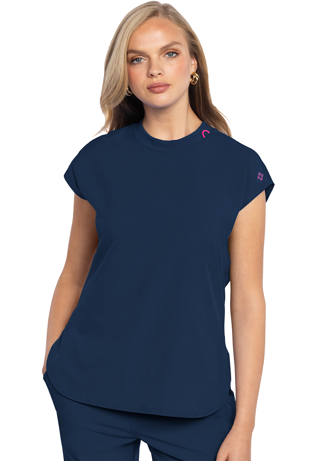 MC AMP MC703 Round Neck 2 Pocket Tuckable Medical Scrub Top by Med Couture-Med Couture